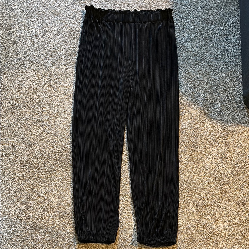 BKE Black Pleated Track Pants